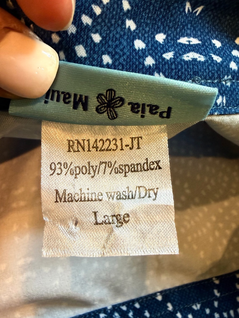 Rip Skirt Large EUC ADJ Velcro Waist Summer Perfect Blue/White Resort Vacay Wear - Picture 6 of 7